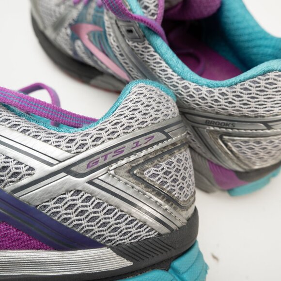 BROOKS Adrenaline GTS 17 silver purple running shoes size 9.5 - Picture 11 of 12